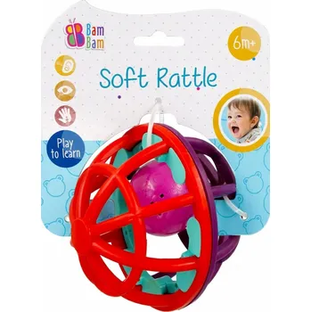 Koule Chrastítko mix Vzorů BAM BAM barevná HRAČKA pro DĚTI od 6 Měsíců
