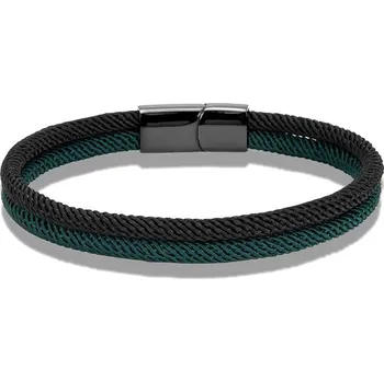 Náramek Barevný námořnický náramek s magnetem | náramek, šperk - Černá Zelená , 23 cm