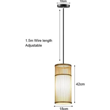 Retro bambusové závěsné světlo ručně pletené | dekorativní lampa 2 ks - Typ K