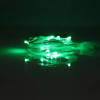 Vánoční dekorace Vánoční světelný řetěz z měděného drátu | světelná girlanda - Zelený , 3m