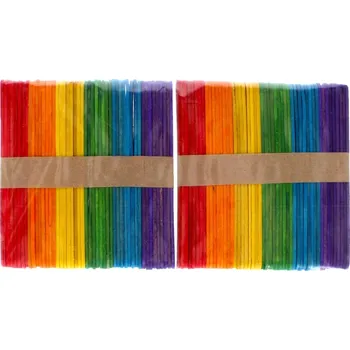 Dřevěná hračka DŘEVĚNÉ DEKORAČNÍ TYČINKY BAREVNÉ sada 100 kusů CRAFT with FUN