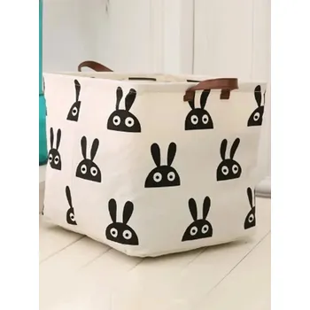 Koš na prádlo Skládací bavlněný úložný koš na prádlo | prádelní koš, úložný koš - KRÁLÍČEK