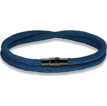 Náramek Minimalistický provázkový náramek pro páry | párový náramek, provázkový náramek - Páví modrá , 19 cm