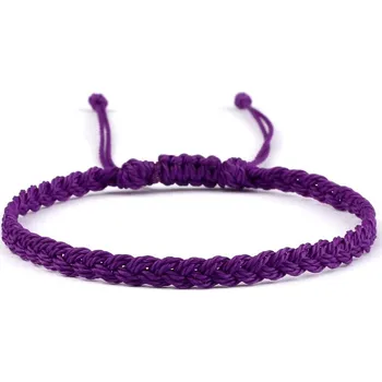 Náramek Ručně pletený barevný šňůrkový náramek na ruku | šperk - 25