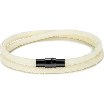 Náramek Minimalistický provázkový náramek pro páry | párový náramek, provázkový náramek - Mléčný , 23 cm