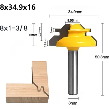 Příslušenství k frézce Fréza na 45° spoje do dřeva | pracovní nástroj - 8x34,9x16
