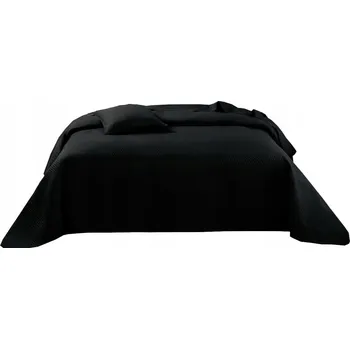 Přehoz na lůžko Přehoz na postel Spod Igły i Nitki polyester 200 cm x 220 cm černý