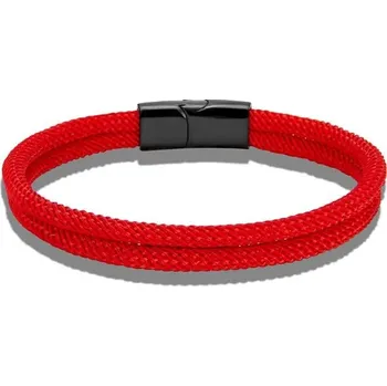 Náramek Pletený námořnický náramek s magnetem | náramek, doplněk - Červený , 20 cm