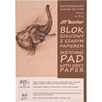 SKICÁK A5, BLOK na kreslení, 50 listů, 80g šedý papír, TEXTUROVANÝ, na MALOVÁNÍ