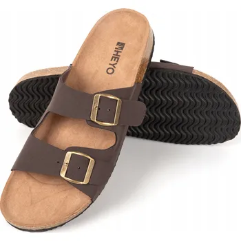 Pánské pantofle PÁNSKÉ PANTOFLE UNI HEYO PROFILOVANÉ KORKOVÉ POHODLNÉ S PŘEZKOU 43