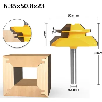 Příslušenství k frézce Fréza na 45° spoje do dřeva | pracovní nástroj - 6,35x50,8x23