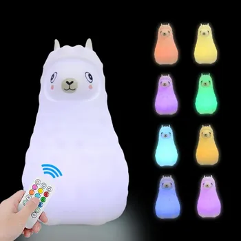 Noční světlo Barevné dotykové noční světlo s dálkovým ovládáním | lampička pro děti 3 ks - alpaka , Střední velikost