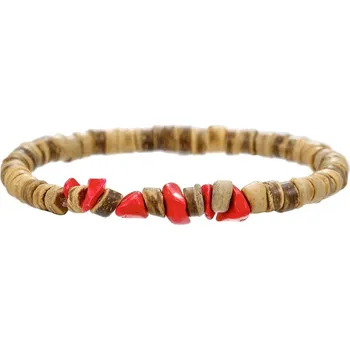 Náramek Coconut wood tyrkysový náramek ručně vyráběný | dřevěný náramek, korálkový náramek - ZJ12979