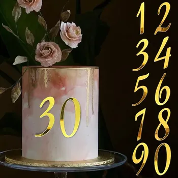 Party dekorace Zlatý nápis happy birthday na dort | dortová dekorace, narozeninová ozdoba - Tmavě khaki , 1 sada