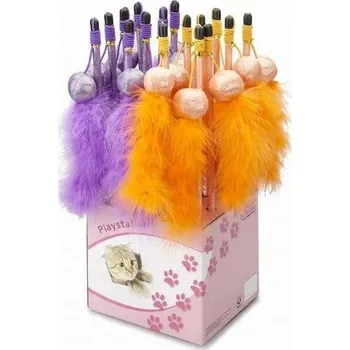 Hračka pro kočku EBI UDICE PRO KOČKY MÍČEK + PEŘÍČKA 40cm