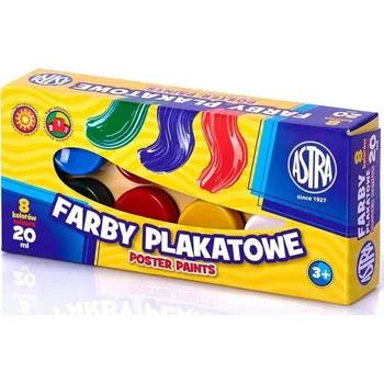 Vodová barva Plakátové barvy Astra 8 barev x 20 ml