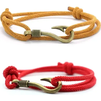 Náramek Barevný rybářský náramek pro muže | náramek, šperk - tmavě žlutá červená