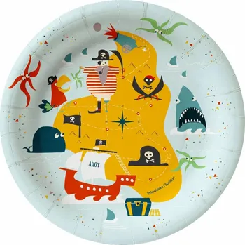 Jednorázové nádobí Talířky Piráti, průměr 20 cm, 8 ks / Veverka a společnost