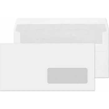 Obálka Obálka s okénkem DL (110x220 mm) samolepicí bílé obálky 50 ks