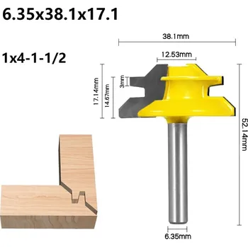 Příslušenství k frézce Fréza na 45° spoje do dřeva | pracovní nástroj - 6,35x38,1x17,1