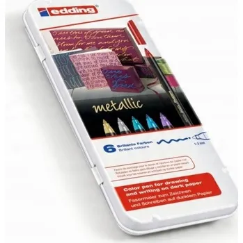 FIXY Umělecké fixy SADA EDDING 6 barev METALICKÉ