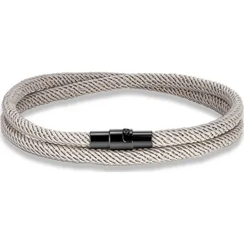 Náramek Minimalistický provázkový náramek pro páry | párový náramek, provázkový náramek - Šedá , 17 cm
