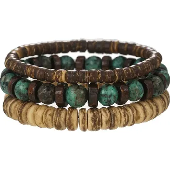 Náramek Coconut wood tyrkysový náramek ručně vyráběný | dřevěný náramek, korálkový náramek - ZJ12671