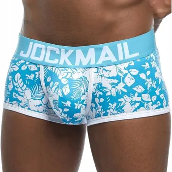 Boxerky JOCKMAIL Pánské boxerky s květinovým vzorem, modré, velikost L