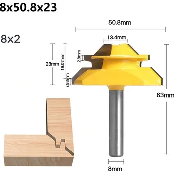 Příslušenství k frézce Fréza na 45° spoje do dřeva | pracovní nástroj - 8x50,8x23
