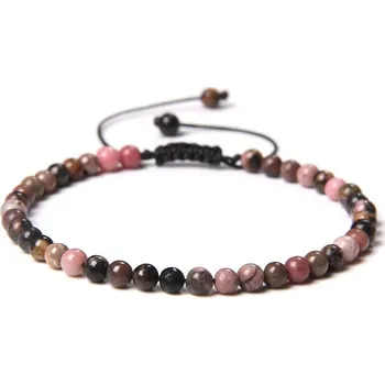 Náramek Korálkový minerální náramek ručně pletený | náramek, šperk - Rodochrozit