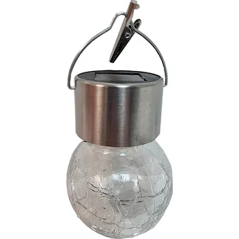 Venkovní osvětlení SOLÁRNÍ LED LAMPA ŽÁROVKA KOULE SKLENĚNÁ ZÁVĚSNÁ