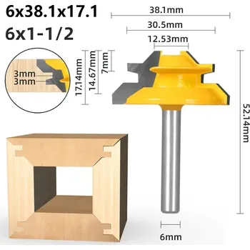 Příslušenství k frézce Fréza na 45° spoje do dřeva | pracovní nástroj - 6x38,1x17,1