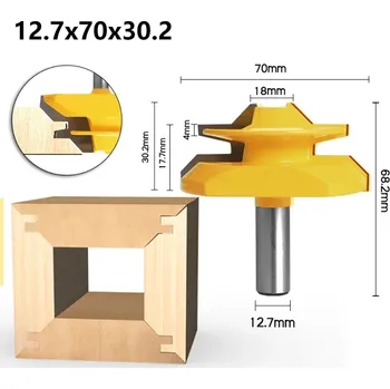 Příslušenství k frézce Fréza na 45° spoje do dřeva | pracovní nástroj - 12,7x70x30,2