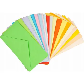 Obálka OBÁLKA Poštovní pro DOPISY DL Různé Barvy Obálky KLASICKÉ 100 kusů