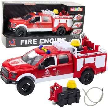autíčko LEAN Toys Hasičské Auto Hasičská Zásahová Voda Světla Zvuky Bílá Červená 1:12