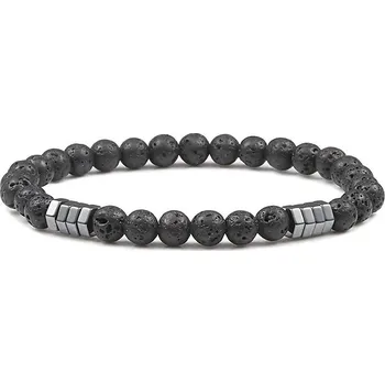 Náramek Náramek s tygřím okem a lávou | pánský náramek, korálkový náramek - Láva