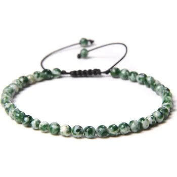 Náramek Korálkový minerální náramek ručně pletený | náramek, šperk - Čching-chajský kámen