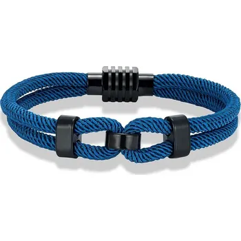 Náramek Pletený pánský náramek s magnetem | pánský náramek, módní doplněk - Mírová modrá , 17CM