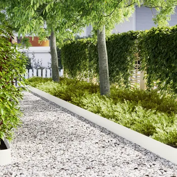 Plot Okrají trávy 50 ks Bílá 100x0,5x20 cm Ocel Bílá3335775