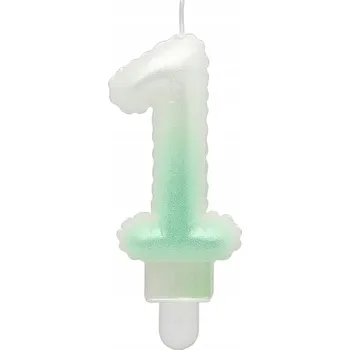 Dortová svíčka Narozeninová svíčka na dort číslice 1 OMBRE perleťová 7 cm GoDan PĚKNÁ a PEVNÁ