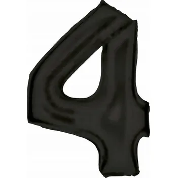 Balónek Ozdobné FÓLIOVÉ BALÓNKY Dekorativní balónek Číslice 4 Saténová Černá 86 cm N34
