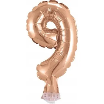 Balónek Fóliový balónek Godan číslice 9, 13 cm, zlatý