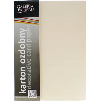 Barevný papír OZDOBNÝ PAPÍR brystol KRÉMOVÝ A4 20 kusů OZDOBNÝ KARTON galeria papieru