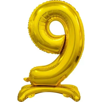 Balónek Zlatý STOJÍCÍ BALÓNEK pro Dekoraci k NAROZENINÁM 74 cm