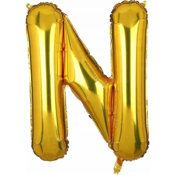 Balónek VELKÝ FÓLIOVÝ BALÓNEK K VÝROČÍ NAROZENIN PÁRTY PÍSMENO N ZLATÝ 40 cm