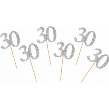 Party dekorace PIKER Dekorace na 30. Narozeniny STŘÍBRNÁ 6 Ks LEVNĚ!