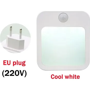 Noční světlo Led noční světlo s čidlem pohybu | lampička do zásuvky - EU-bílá-220V