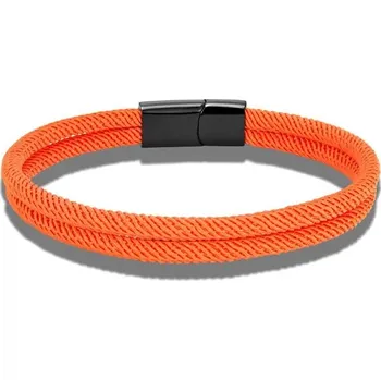 Náramek Pletený námořnický náramek s magnetem | náramek, doplněk - pomerančový , 21 cm