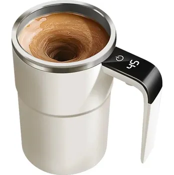 Elektrický míchací hrnek s USB dobíjením | cestovní nádobí 1+1 ks - Bílý