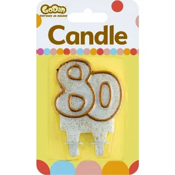 Dortová svíčka Svíčka k Narozeninám s Číslem 80 na Dort